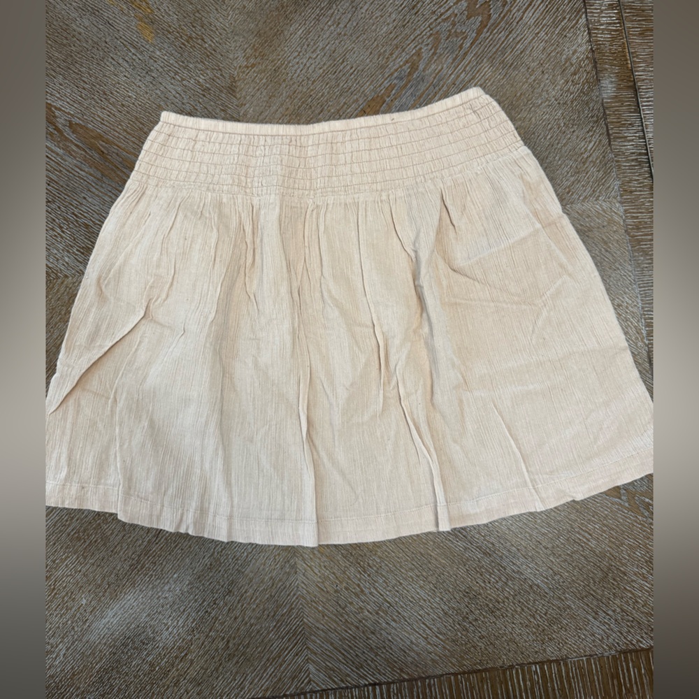 New York & Company Beige Skirt XS Elastic Waist 30” Length 17” 100% Cotton